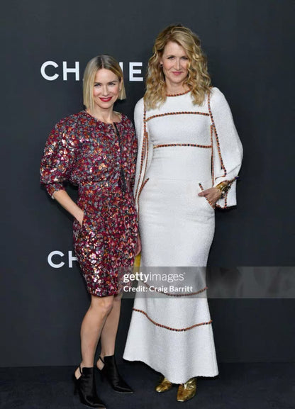 Chanel 19A White/Gold Embroidered Tweed