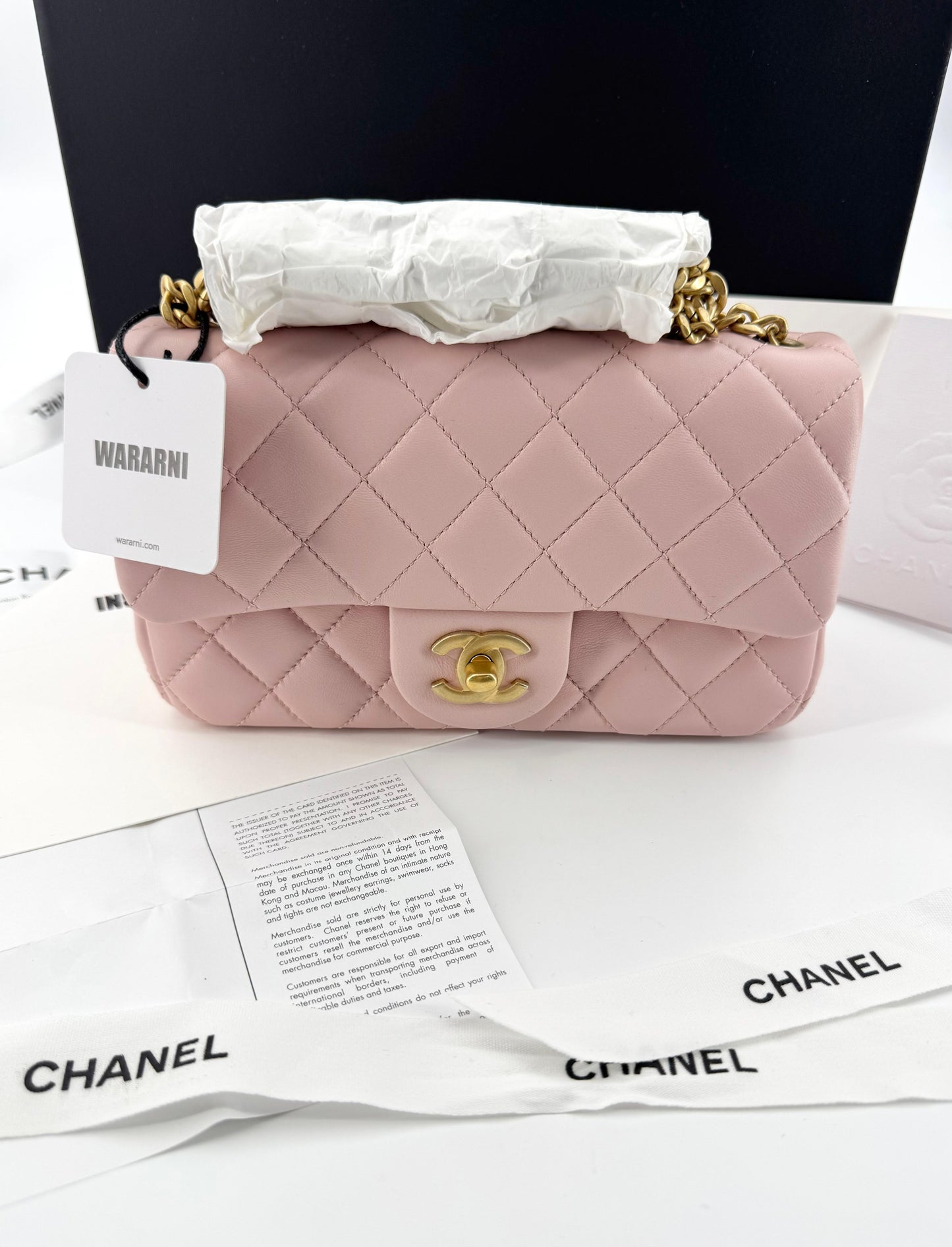 Chanel pink mini flap bag with gold hardware