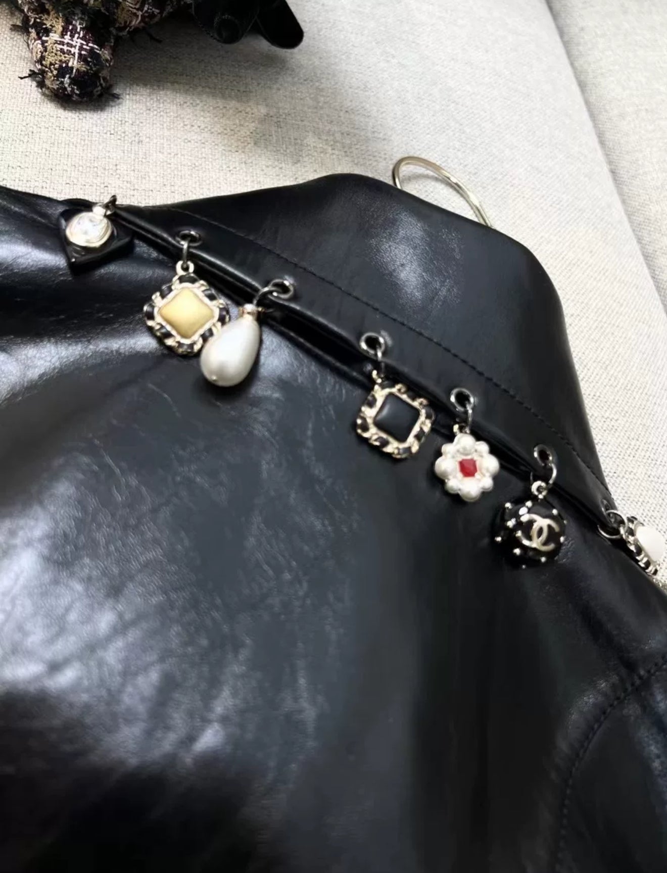 Chanel 24A black leather vest