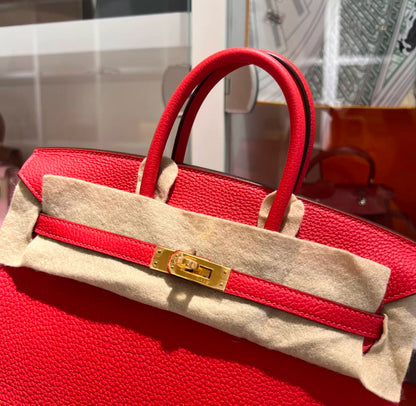 HERMES BIRKIN 25 ROUGE DE COEUR TOGO LEATHER GOLD HARDWARE