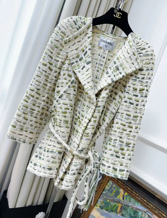Chanel 18c Green tweed Jacke