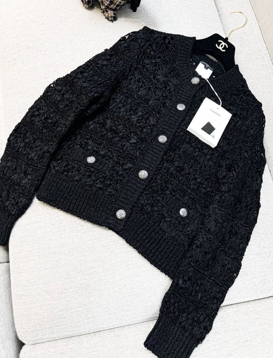 Chanel 24S Black Knitted Cardigan