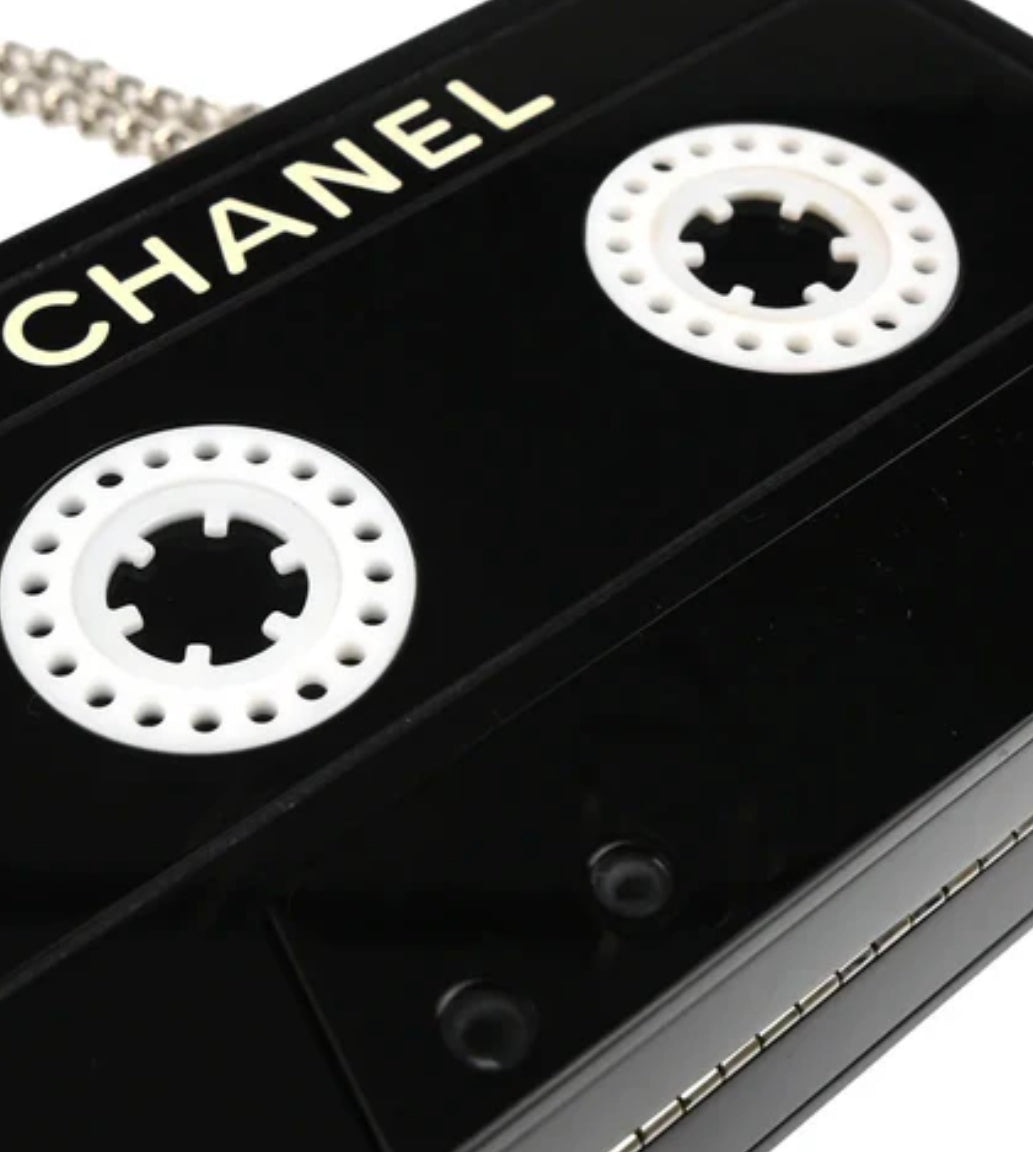 Chanel 04P Black Cassette Clutch Bag