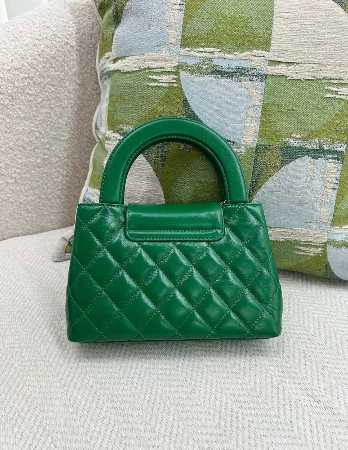 CHANEL 24A Green Kelly Bag Gold hardware