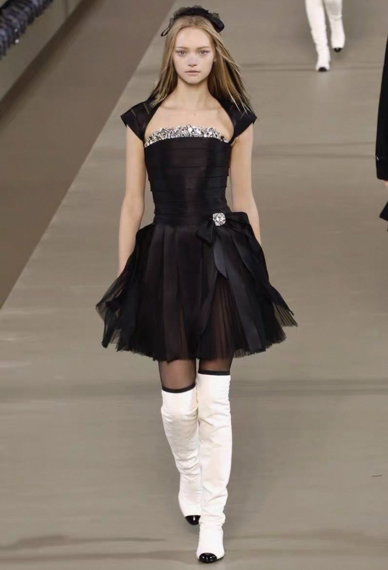 Chanel 06A black silk dress with crystals