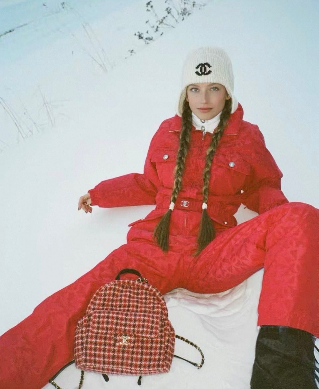 Chanel 23C red ski jumpsuit