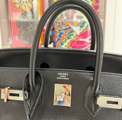 Hermes Birkin HAC 32 Black Togo Leather Palladium Hardware