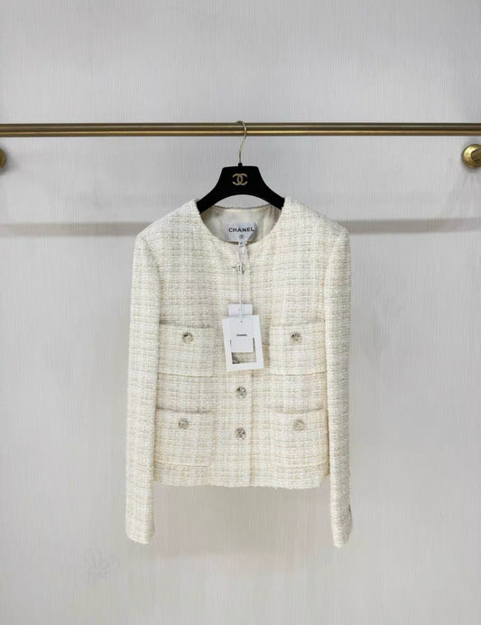 Chanel 23c white jacket size 38