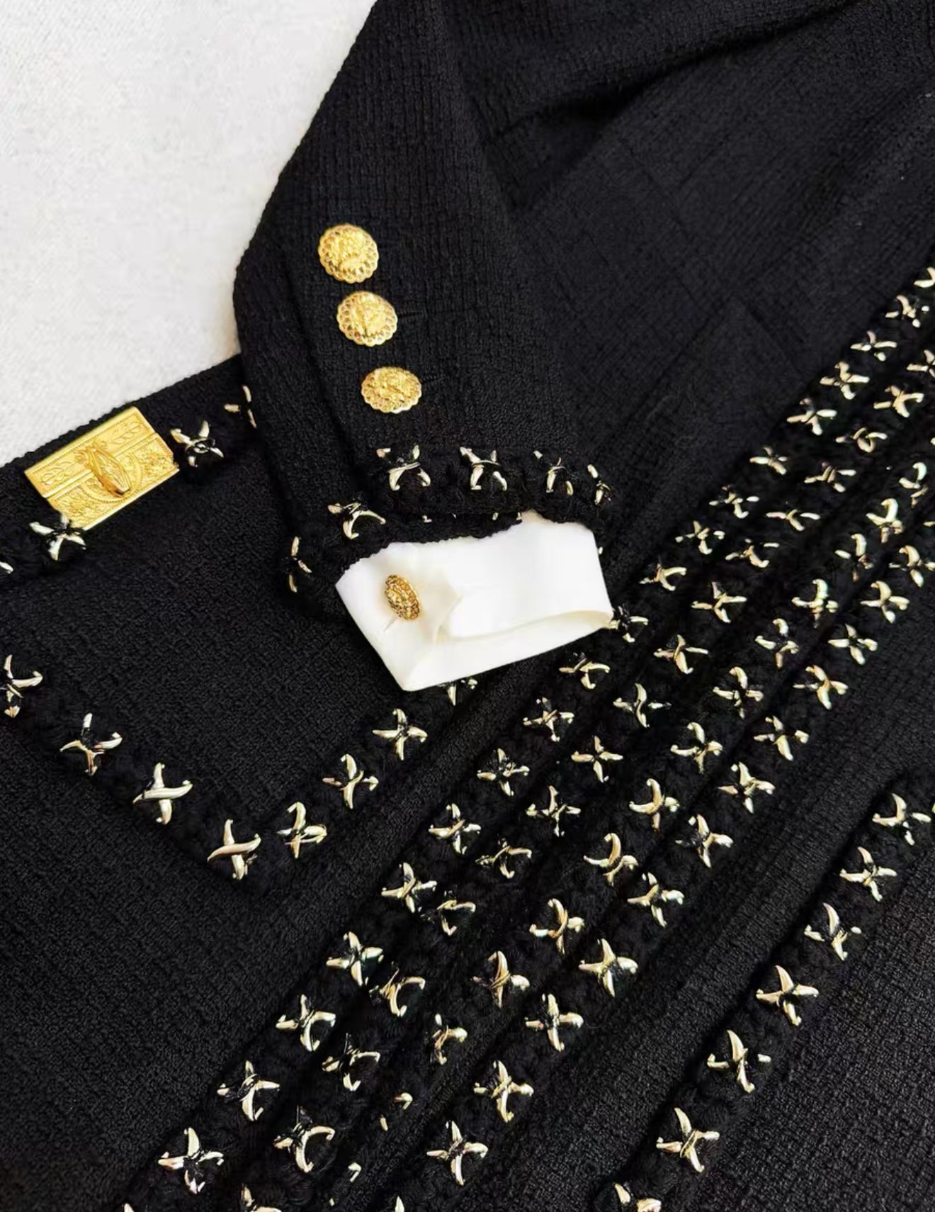 Chanel 17A Black Tweed Jacket