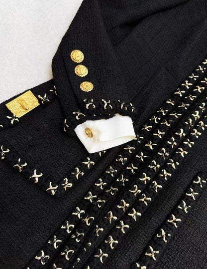 Chanel 17A Black Tweed Jacket