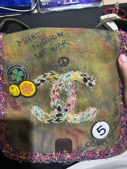 Chanel Graffiti messenger bag small