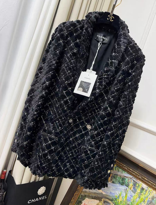 Chanel 22b black velvet jacket