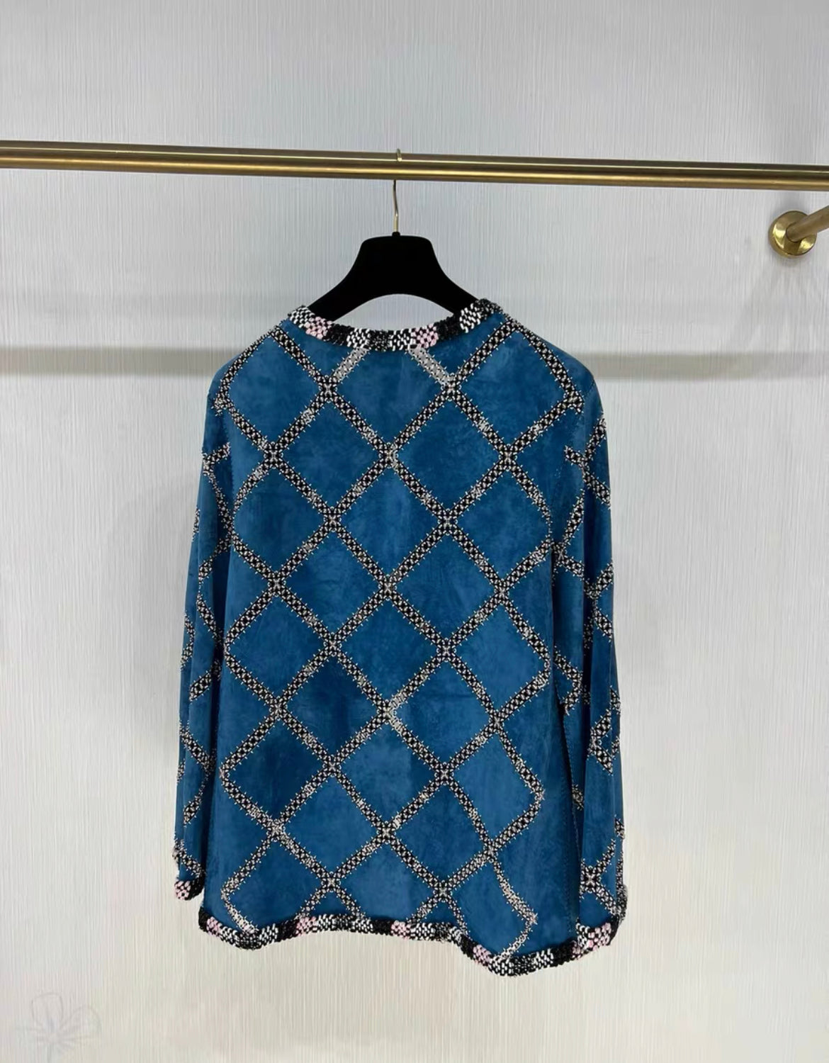 Chanel 23A Jacket in Calfskin Embroidered with imitation Pearls