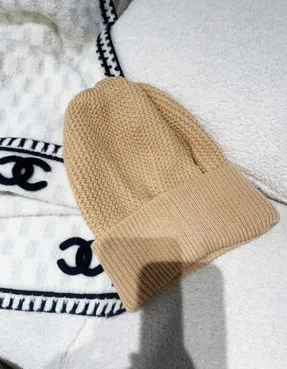 Chanel 22A Khaki Knitted Beanie