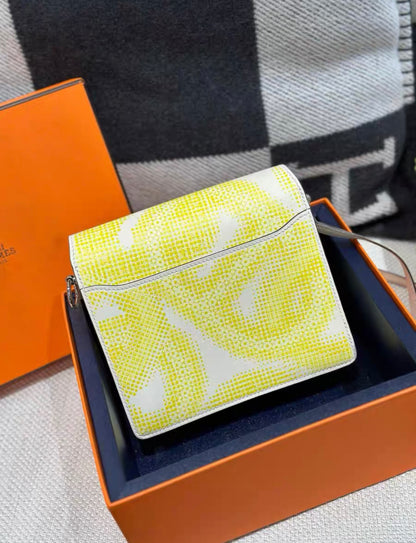 HERMES Swift Printed Circuit Mini Sac Roulis Faubourg Nata Lime Jaune Bourgeon Jaune Poussin