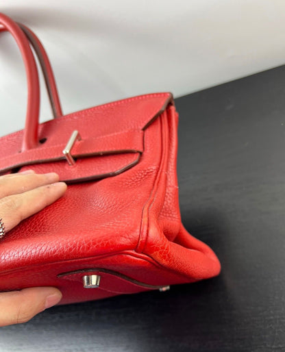 Hermes shoulder Birkin Red Togo Leather palladium hardware