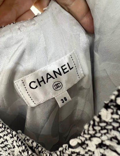 Chanel 24P striped gray jumpsuit, brand new condition, Fr38