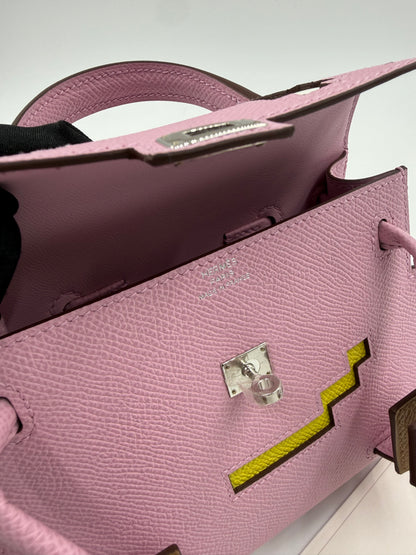Hermès Kelly Doll "Picto" Quelle Idole Mauve Sylvestre, Lime, Nata & Chai Epsom Palladium Hardware