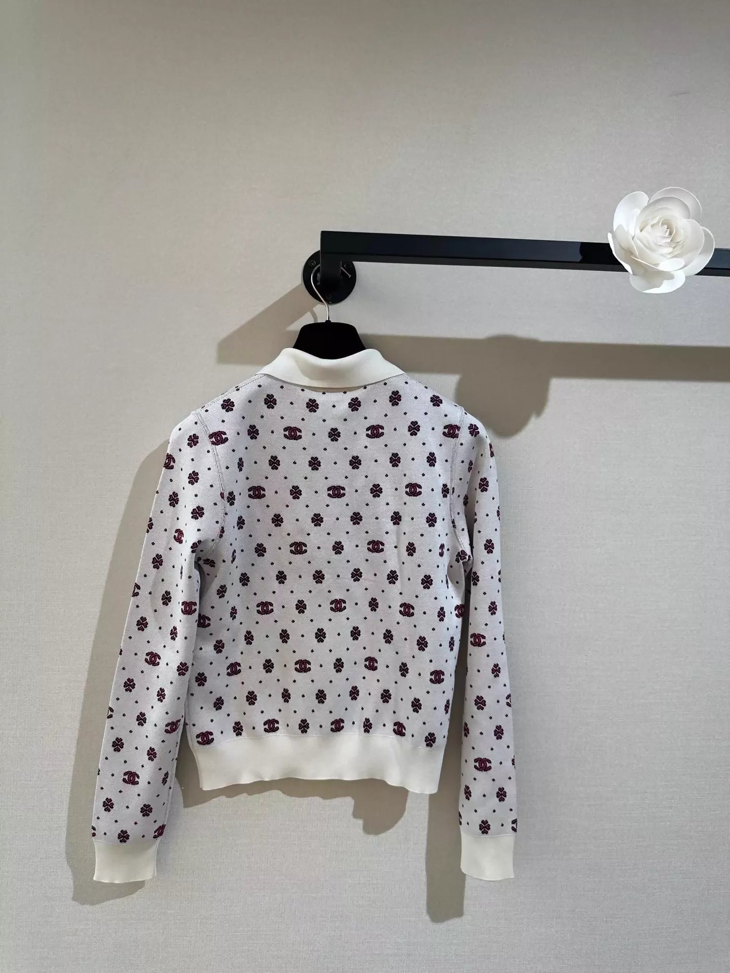 Chanel 23P four-leaf clover knit sweater