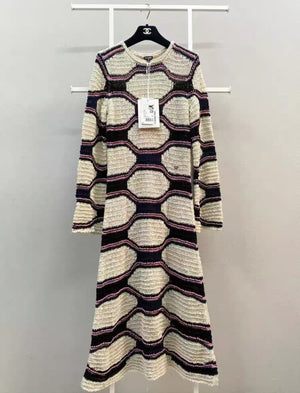 Chanel 20P ecru knitted Maxi dress