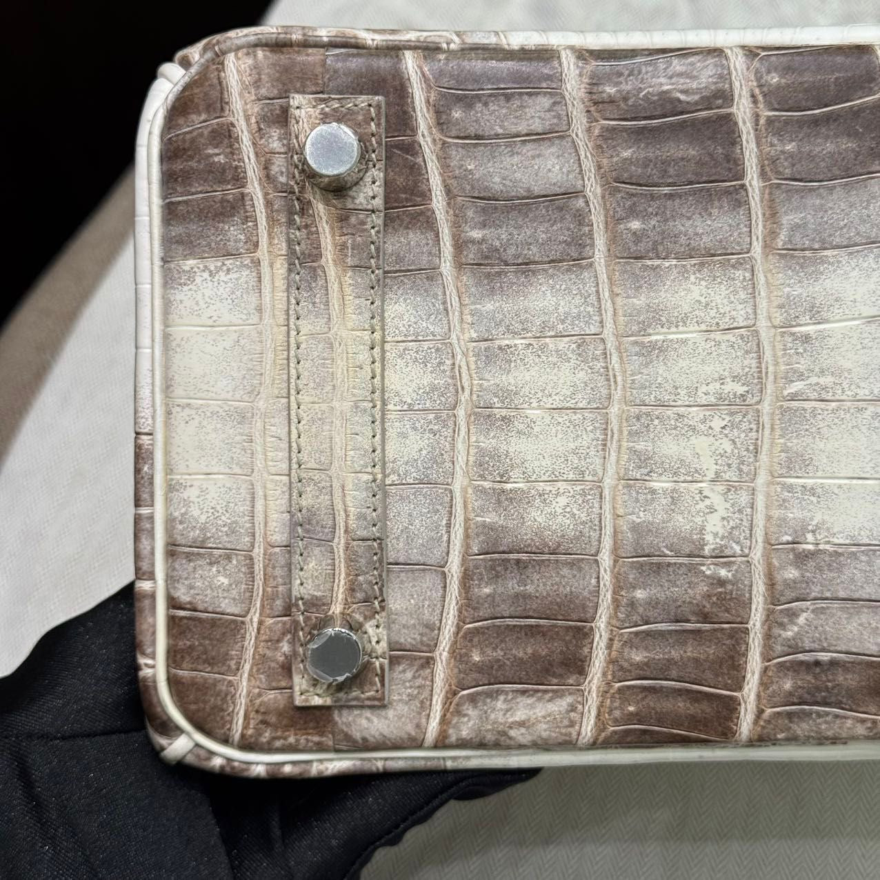 Hermes Birkin 25 Himalaya crocodile leather Palladium Hardware