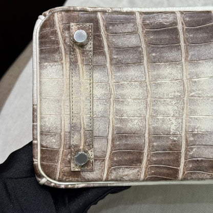 Hermes Birkin 25 Himalaya crocodile leather Palladium Hardware