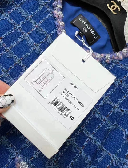 Chanel 23C Blue Tweed Jacket
