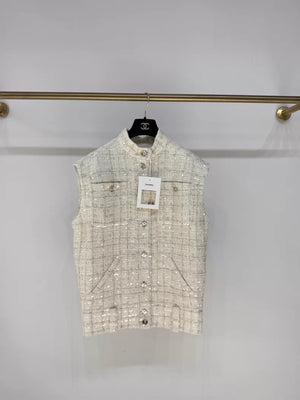 Chanel 25S beige Tweed Sequin Jacket