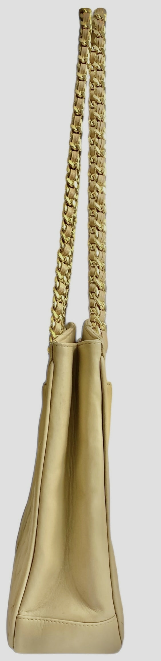 Chanel Vintage 24K CC Beige Lambskin Classic Timeless Tote Bag