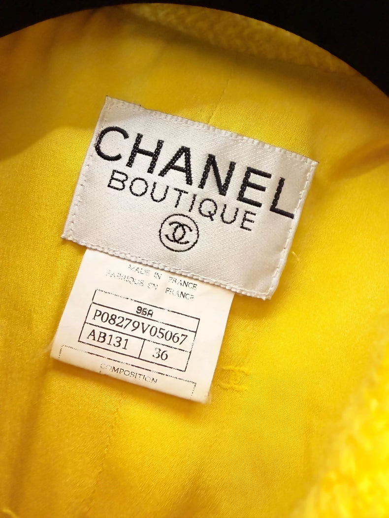 Chanel 96A Yellow Tweed Jacket