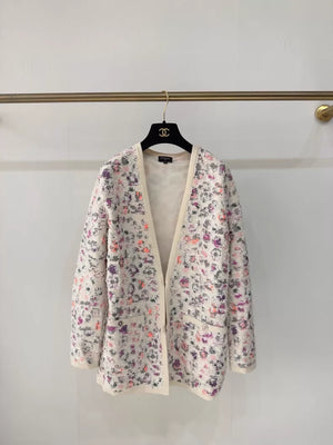 Chanel 22P Colourful Logo Sequin Cardigan