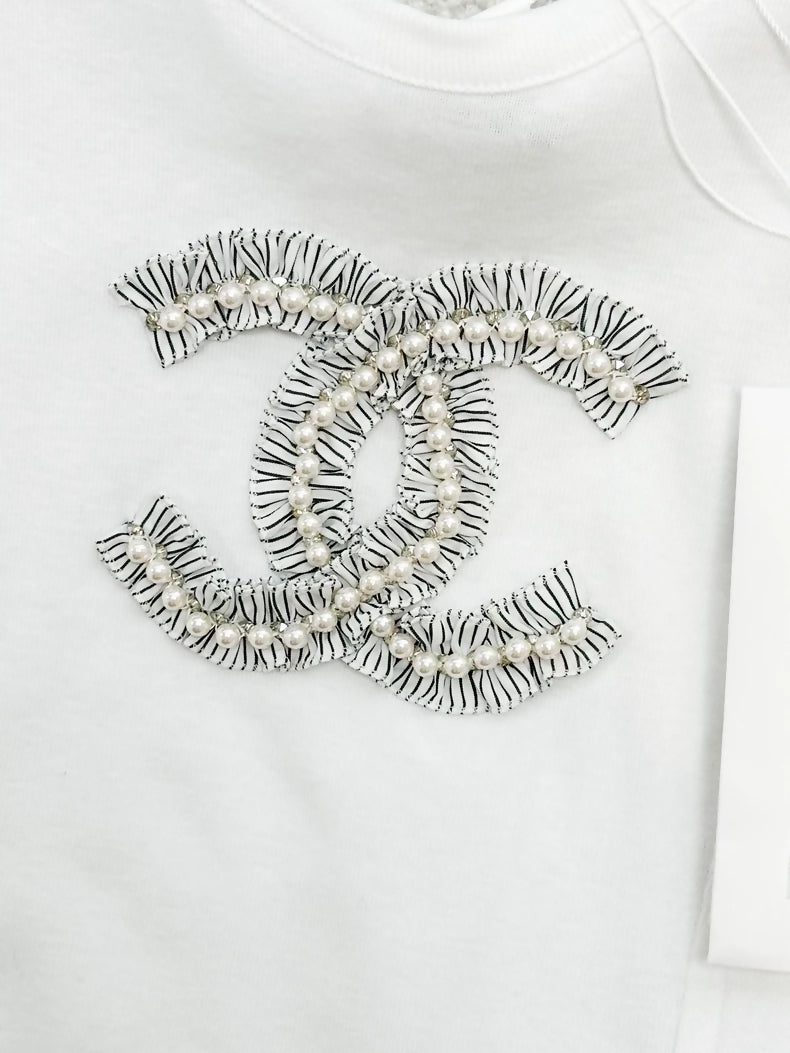 Chanel 23P White top with bows