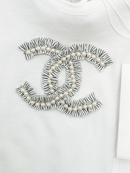 Chanel 23P White top with bows