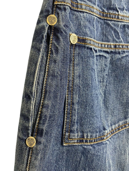 Chanel 19P Sand By The Sea Wide Leg Blue Jeans FR 36