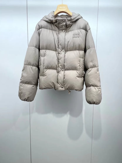 Miu Miu 2024 Fall/Winter New Merard Color Hooded Down Jacket