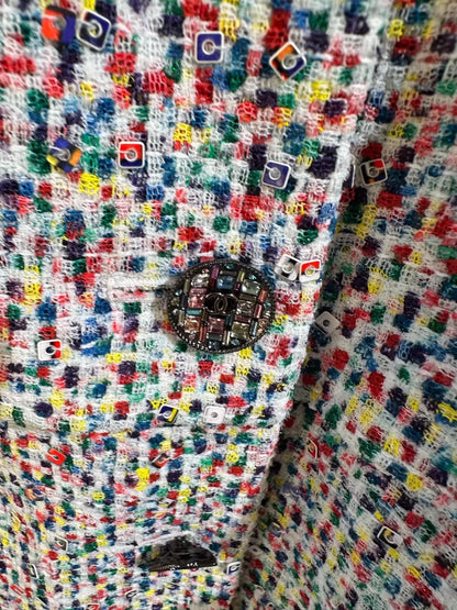 Chanel 25C Colorful Mixed Color Sequinned tweed Jacket