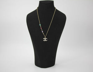 Chanel C20C Rhinestone limitation Pearl Purple Pink Blue Adjustable Necklace