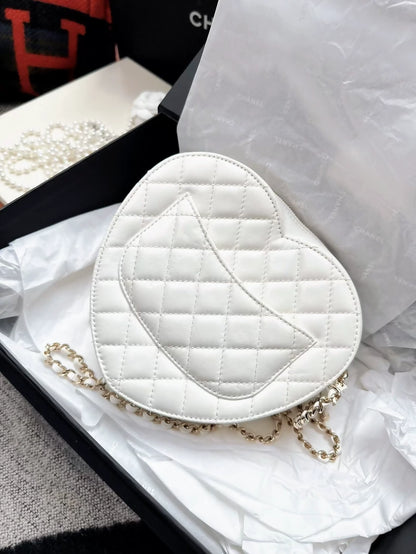 Chanel 22s large white heart bag