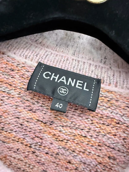Chanel 25B Pink-Orange Cashmere Cardigan