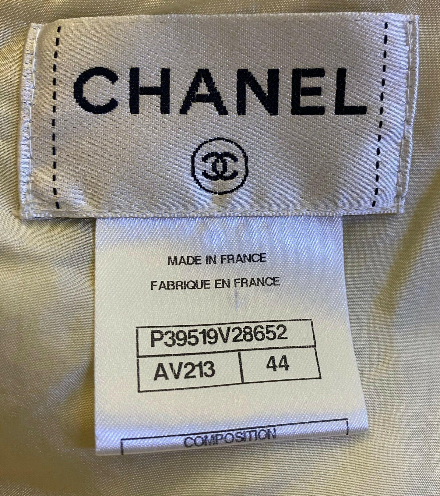 Chanel 10A ‘Arctic Ice’ Micro Pearl Beaded Fringe Ivory Tweed Shift Dress FR 44