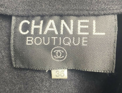Chanel Vintage 94A Black Oversized Cashmere Long Jacket Coat FR 36