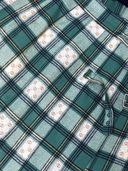 Gucci green plaid wool skirt