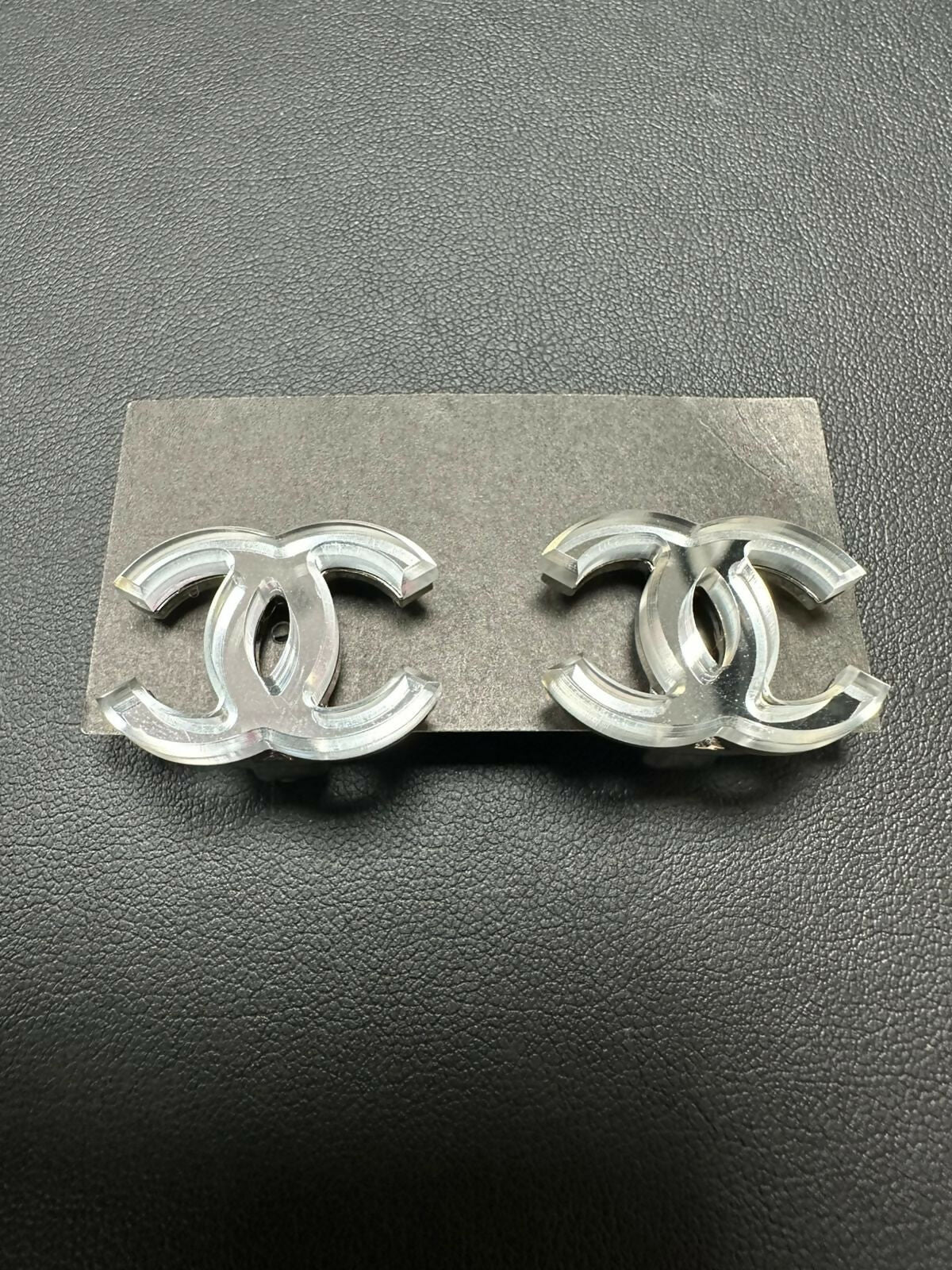 Chanel Vintage 2004 Mirror Sliver CC Clip on Earrings