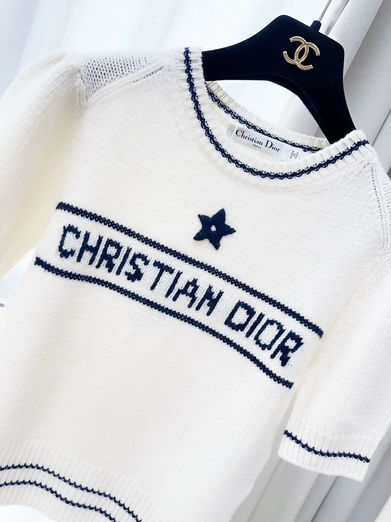 AAAChristian Dior ニット　タンクトップ Tank Top Black Ribbed Cotton Jersey | DIOR