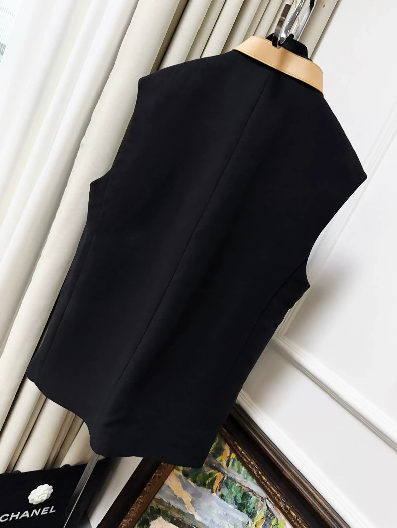 Louis Vuitton black double-breasted vest
