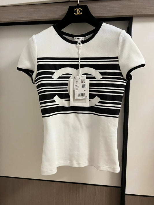 Chanel 23C white open back top