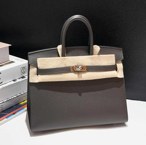 Hermes Birkin 25 sellier Gris Meyer Madame leather palladium hardware