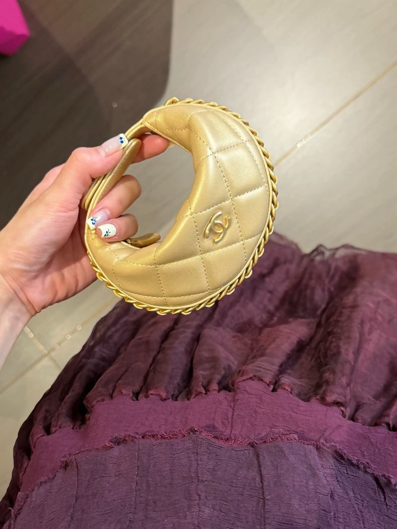 Chanel 25A Gold ultra-mini hoop