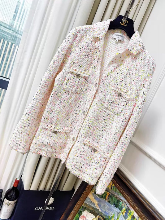 Chanel 24P Colourful Sequined Cardigan