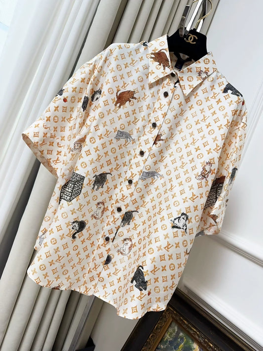 Louis Vuitton catogram silk shirt